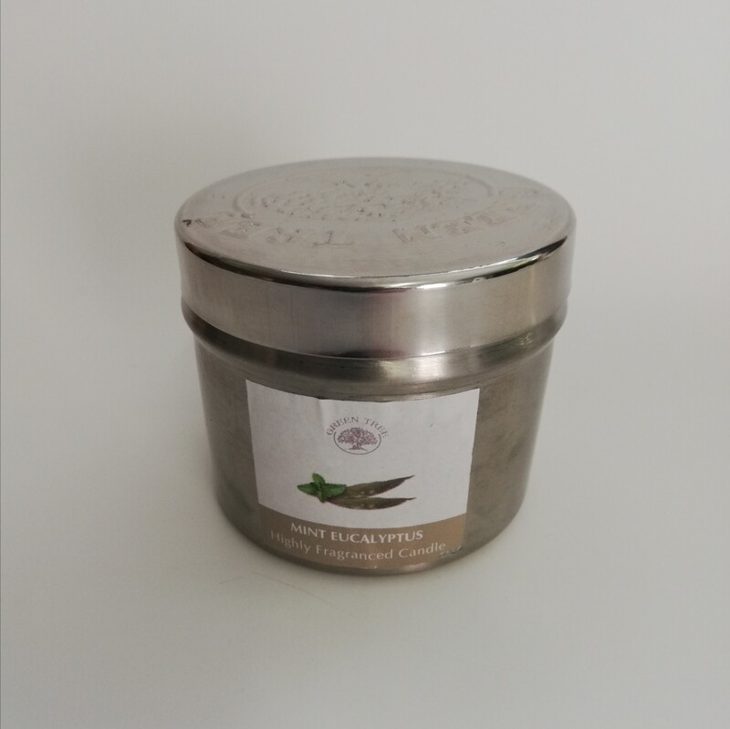 Green tree geurkaars Mint-Eucalyptus in blik