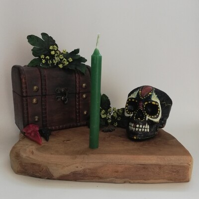Ritueel kaars 15 cm  groen