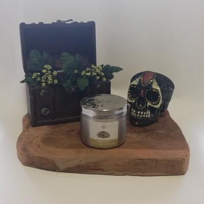 Green tree White Sage geurkaars in blik