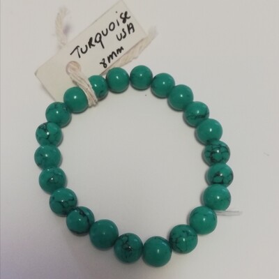 Turquoise armband USA 8mm