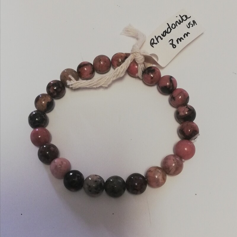 Rhodoniet armband 8mm