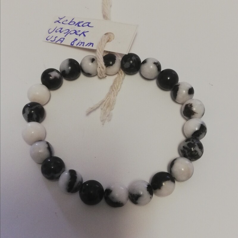 Zebra jasper armband USA 8 mm