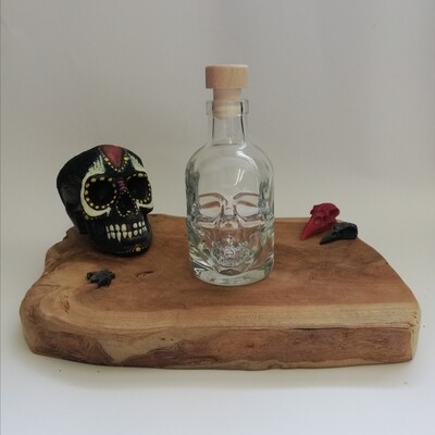 Piraten fles in doorzichtig glas 200ml