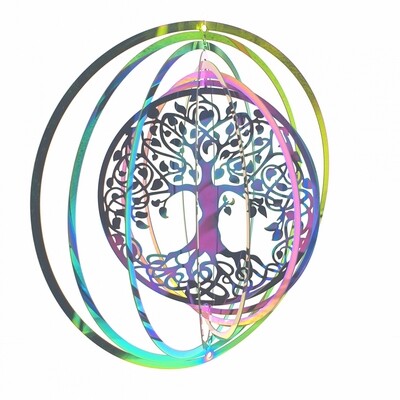 Cosmo hanger tree of life wind spinner med regenboogkleuren