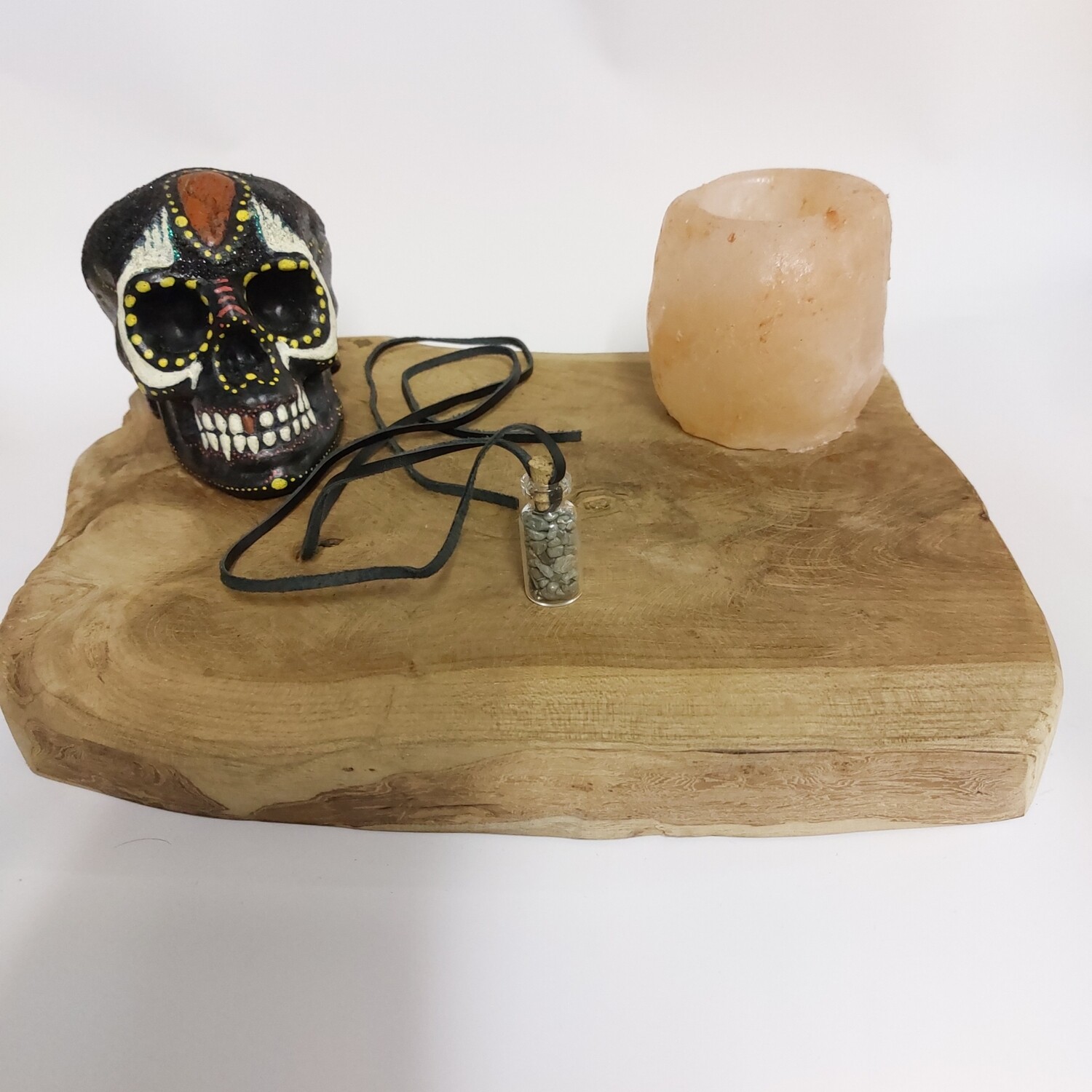 Geschenkflesje aan koord met pyriet