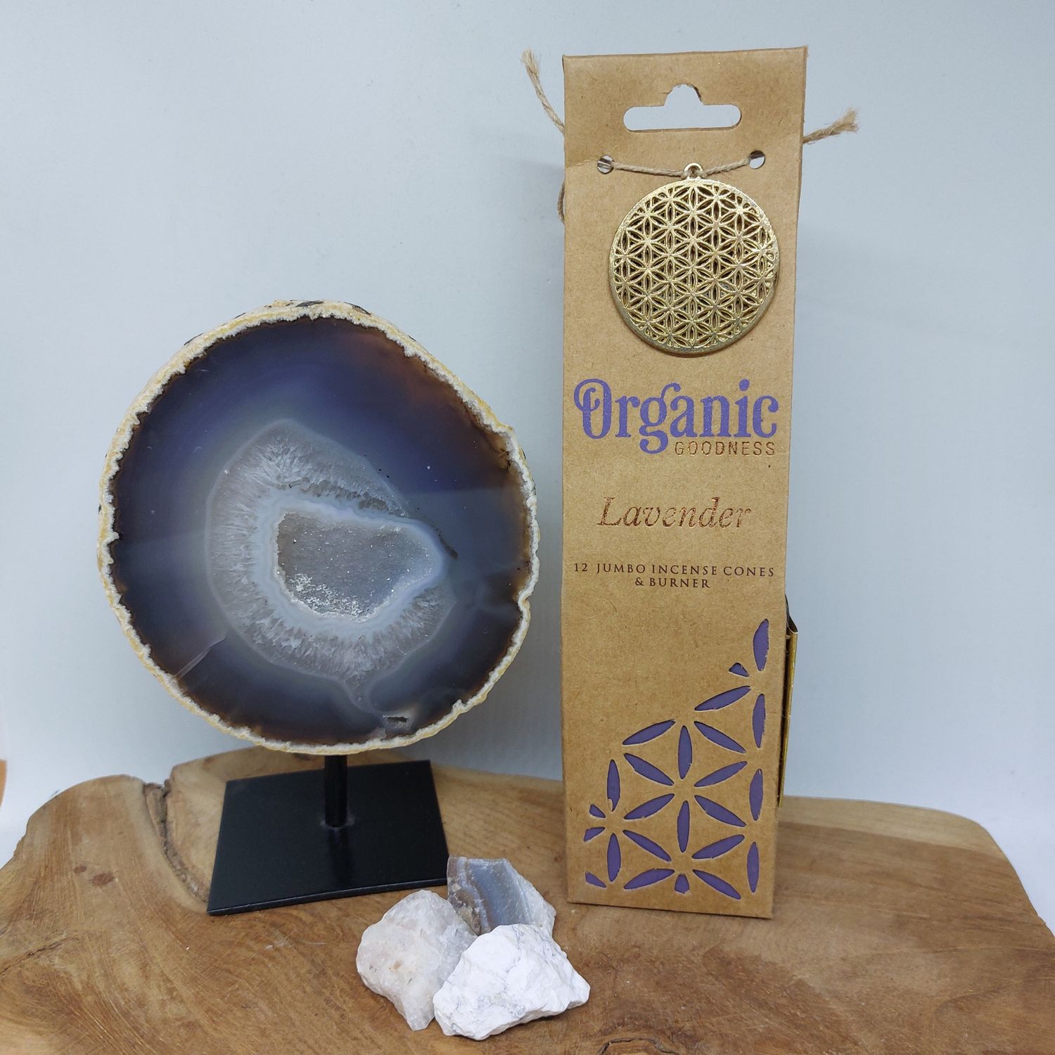 Organic goodness wierook kegels lavendel met houder