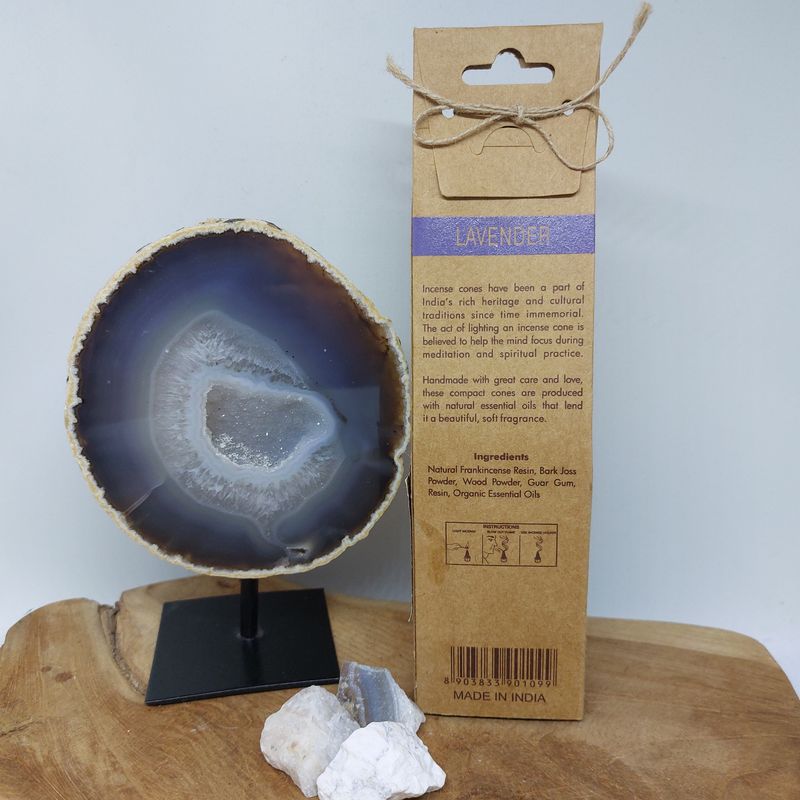 Organic goodness wierook kegels lavendel met houder