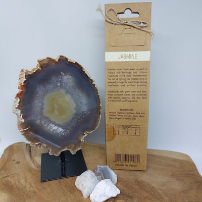 Organic goodness wierook kegels jasmijn met houder