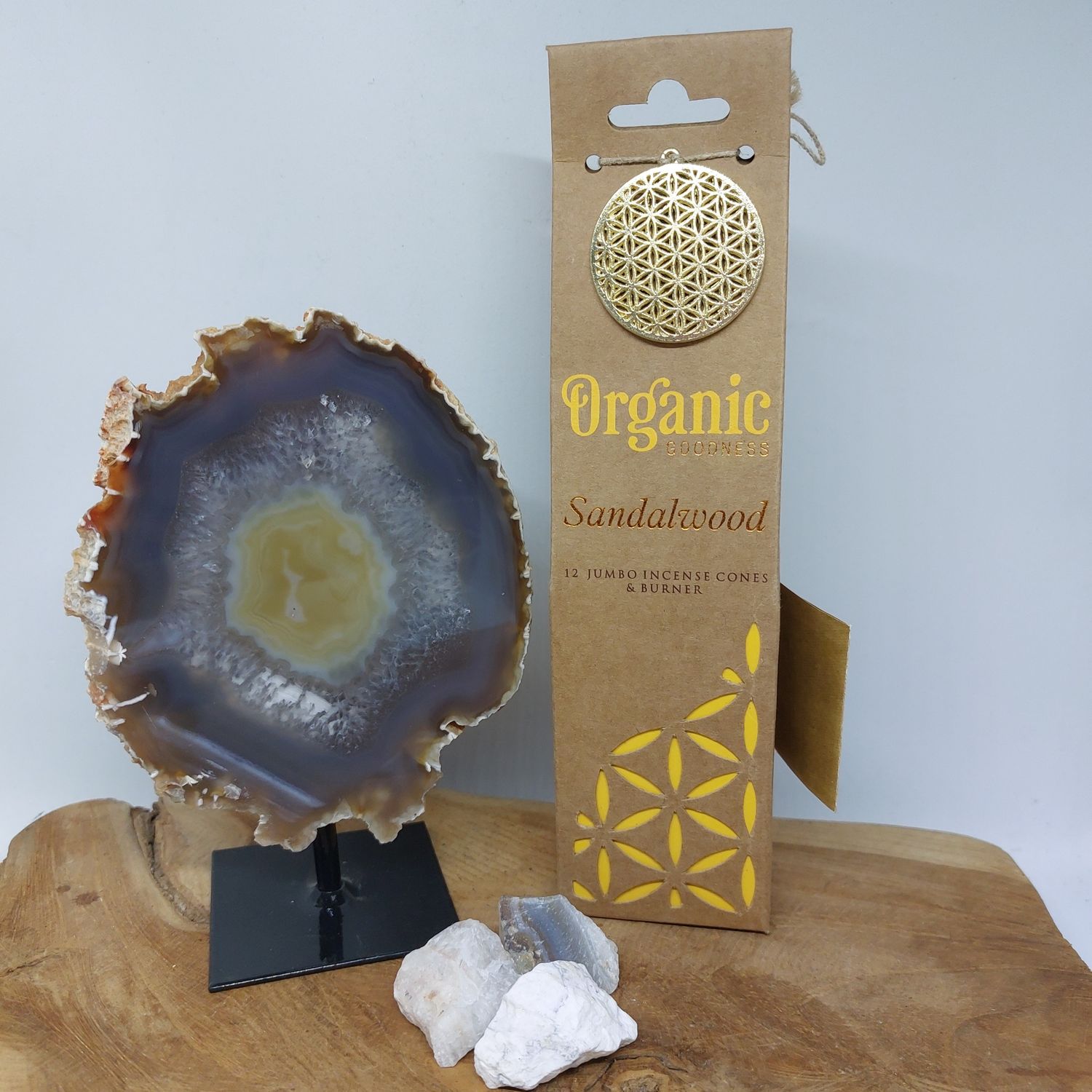 Organic Goodness sandelhout wierook kegel plus houder