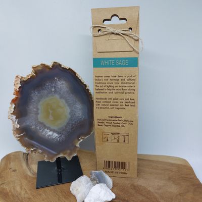 Organic goodness witte salie wierook kegels plus houder