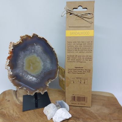 Organic Goodness sandelhout wierook kegel plus houder
