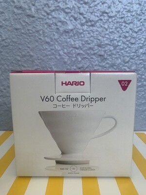 Hario V60-2 Coffee Dripper - White In Ceramic