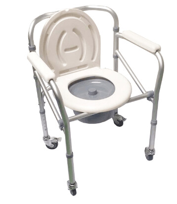 SILLA SANITARIA EN ALUMINIO CON RUEDAS