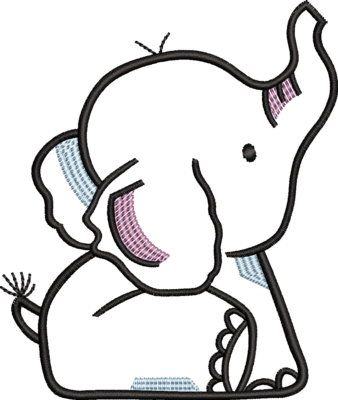 Baby olifantje lijntekening