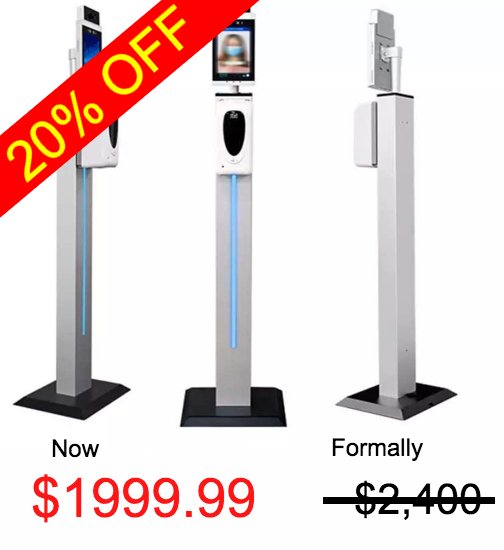 8" Temperature Sensor w/Facial Recognition – Main Unit- With Stand Mount