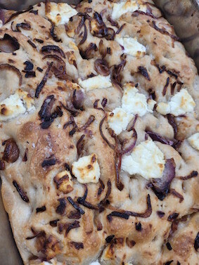 Focaccia - Caramelised Red onion & Goats Cheese  - 1kg