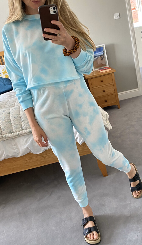 Slim Fit -Light Blue And White Tie Dye Tracksuit . Size  10 Available 
