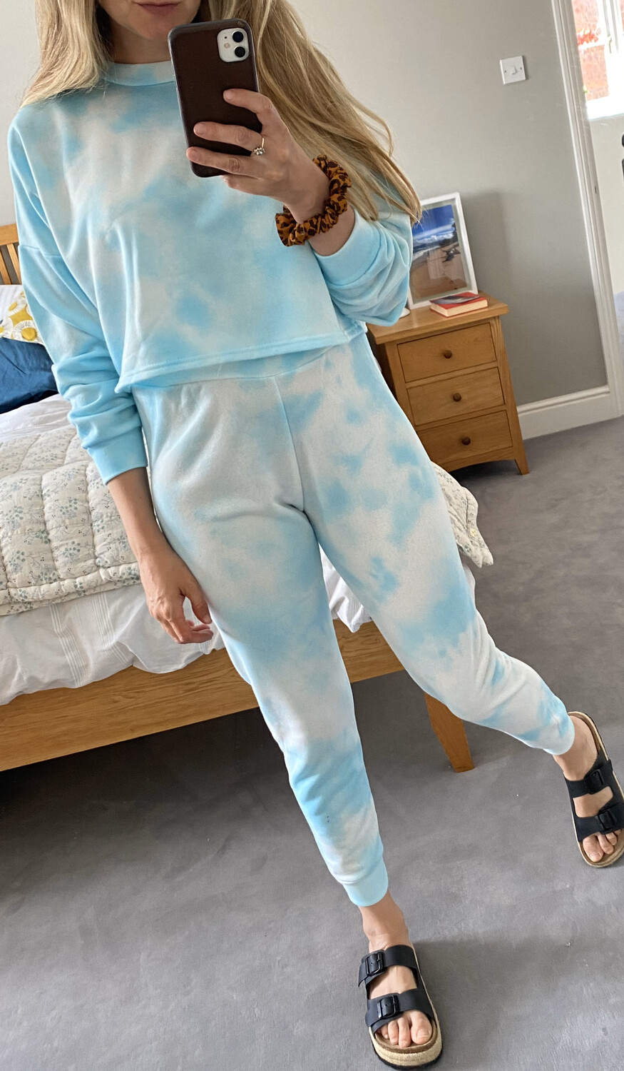 Slim Fit -Light Blue And White Tie Dye Tracksuit . Size  10 Available 