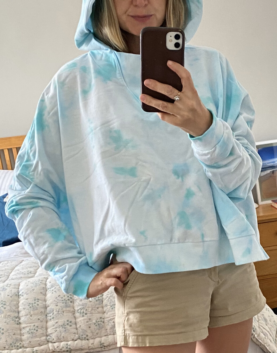 Cropped  Oversized Tie Dye Hoodie