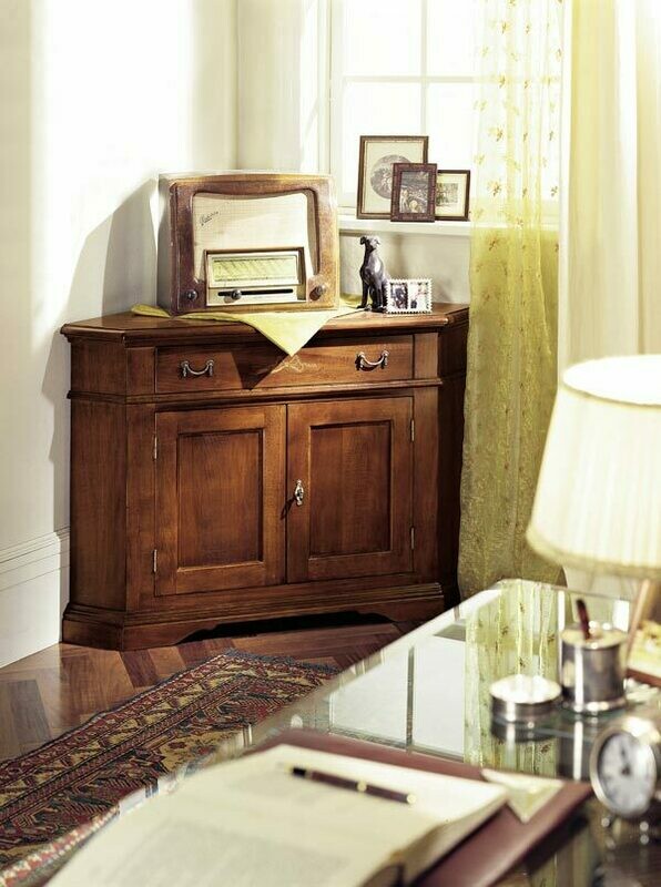 Porta TV angolare in noce