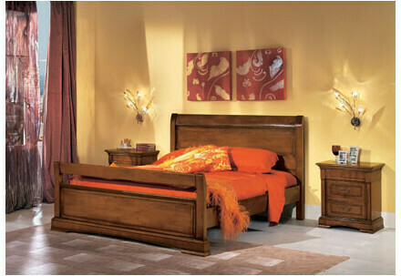 Letto matrimoniale dritto in noce