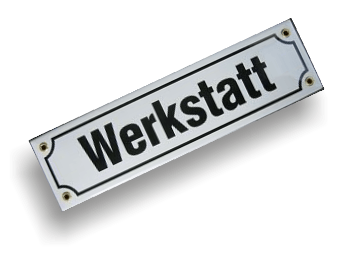 Emaille-Schild "Werkstatt"