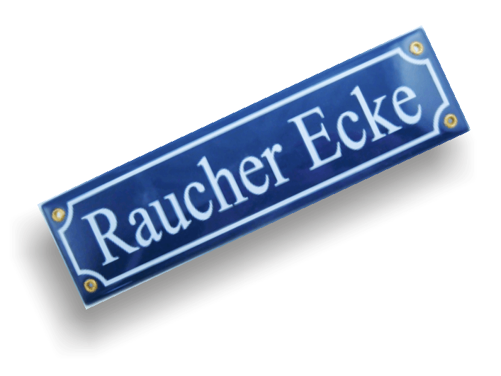 Emaille-Schild "Raucher-Ecke"