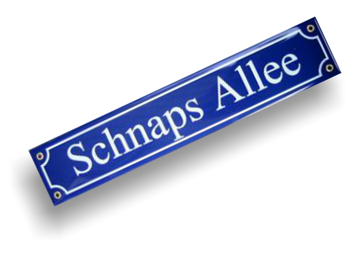 Emaille-Schild "Schnaps Allee"