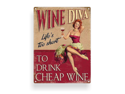 Retro-Schild "Wine Diva"