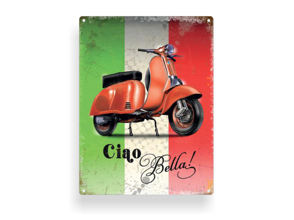 Retro-Schild "Ciao Bella!"