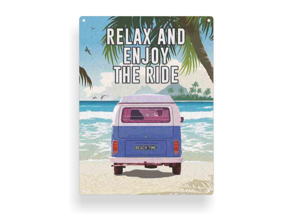 Retro-Schild "Relax and enjoy"