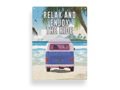 Retro-Schild "Relax and enjoy"