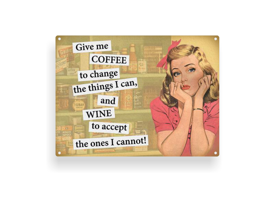 Retro-Schild "Give me coffee"