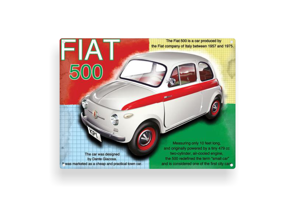 Retro-Schild "Fiat 500"