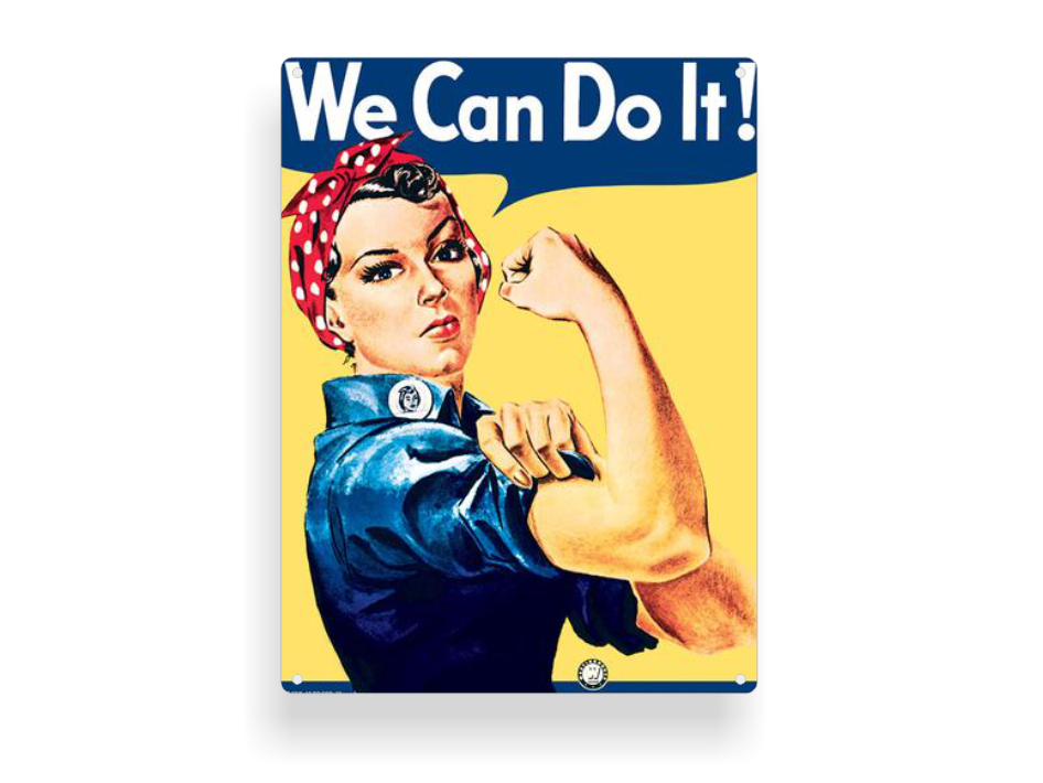 Retro-Schild "We can do it!"