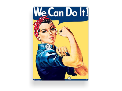 Retro-Schild "We can do it!"