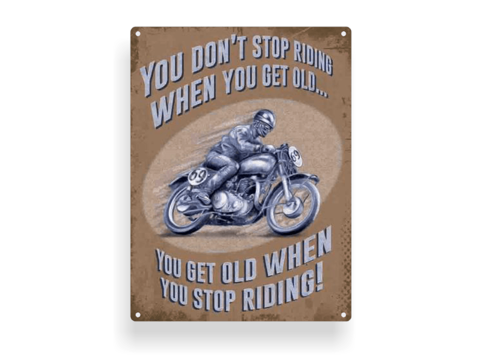 Retro-Schild "Riding"