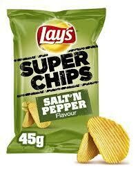 LAYS SUPER CHIPS (SALT&amp;PEPPER) 45GR