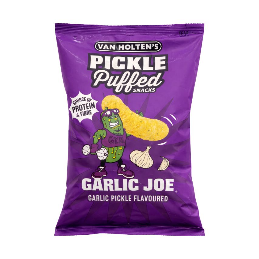VAN HOLTENS PICKLE PUFFED SNACKS GARLIC JOE 90GM