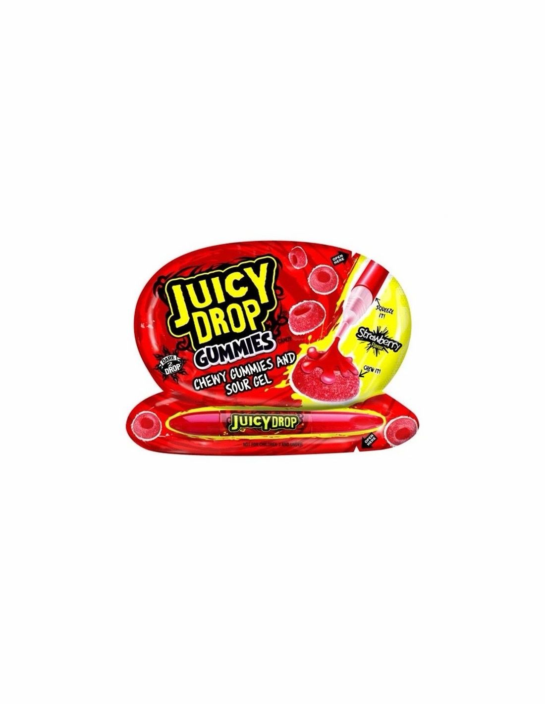JUICY DROP GUMMIES SOUR GEL STRAWBERRY 