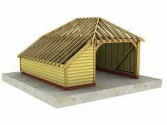 1 Bay Garage with Integral Log Store and Fully-Hipped roof