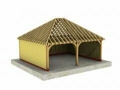 2 Bay B-Depth Garage with Fully-Hipped Roof