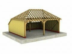 2 Bay A-Depth Garage with Fully-Hipped Roof