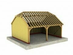 2 Bay C-Depth Garage with Half-Hipped Roof