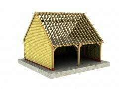 2 Bay C-Depth Garage with Upper Floor