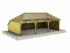 3 Bay A-Depth Garage with Fully-Hipped Roof
