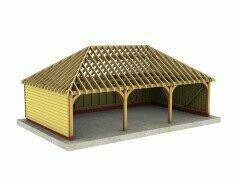 3 Bay C-Depth Garage with Fully-Hipped Roof