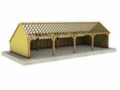 4 Bay A-Depth Garage with Gable Roof