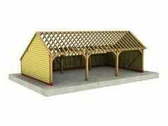 3 Bay A-Depth Garage with Gable Roof