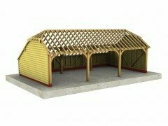 3 Bay A-Depth Garage with Half-Hipped Roof